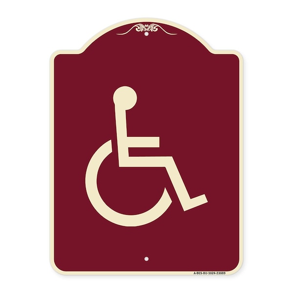 Signmission Large Handicapped Symbol Heavy-Gauge Aluminum Architectural Sign, 24" x 18", BU-1824-23889 A-DES-BU-1824-23889 - main
